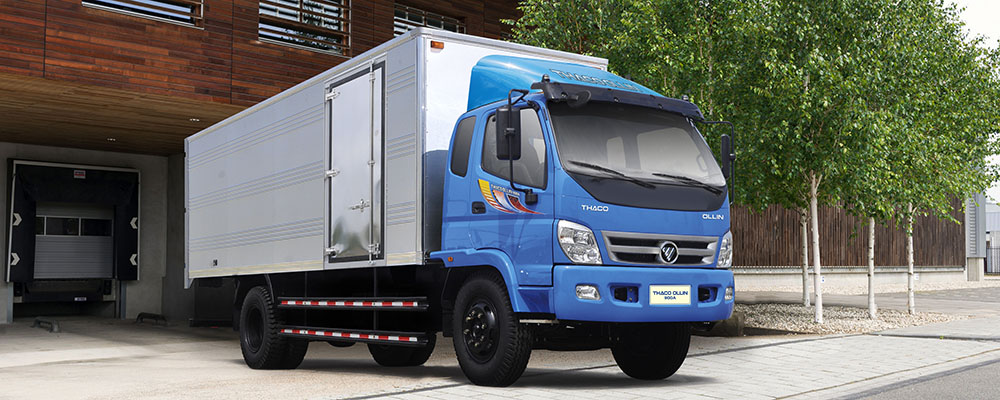 Xe tải Thaco Ollin 900B gắn cẩu Unic 3 tấn 3 đốt