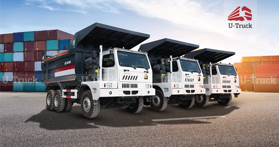 Xe ben mỏ HW7D 371 70 tấn thùng đúc tại bãi xe (Nguồn: u-truck.vn)